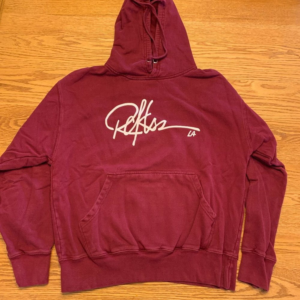 Red Young & Reckless Hoodie Sweatshirt Medium